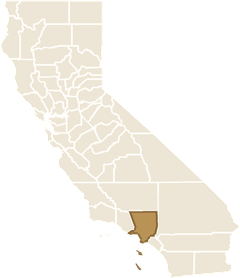Map of California with Los Angeles County highlighted