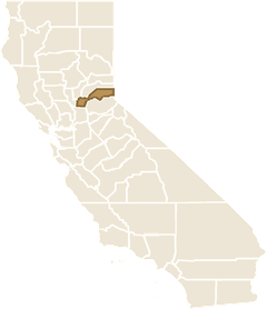 Map of California with Placer County highlighted