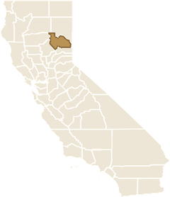 Map of California with Plumas County highlighted