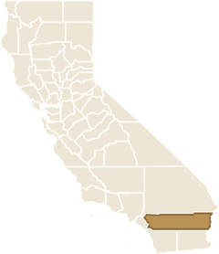 Map of California with Riverside County highlighted