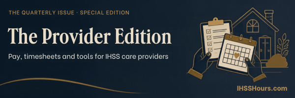IHSSHours.com — The Provider Edition, a special issue for IHSS care providers